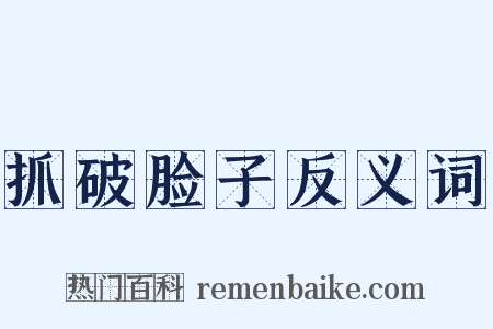 抓破脸子反义词是什么意思的图片